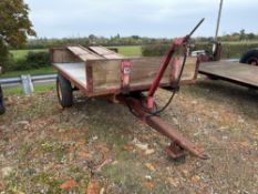 Flat bed single axle trailer 10ft x 6ft on 7.50-16 wheels and tyres with sides NB: Manual in Office