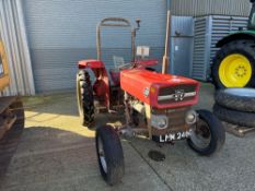 Massey Ferguson 135 2wd diesel tractor with roll bar on 215/65R16 front and 8.3/32 rear row crop whe