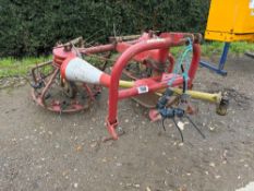 PZ Haybob twin rotor hay turner, linkage mounted. Serial No: TH0177239 ​​​​​​​NB: Manual in Office
