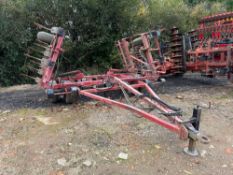 Kongskilde Vibroflex 23ft hydraulic folding cultivator with depth wheels, trailed. Serial No: 0204