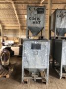 3No galvanised tote bins, tine brackets