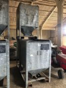 3No galvanised tote bins, tine brackets