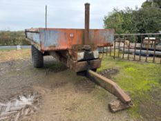 Heavy duty single axle tipping trailer on 14.00/20 wheels and tyres