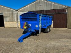 2018 Stewart GX14-19S 14t twin axle grain trailer with sprung drawbar, rollover sheet, air brakes, h