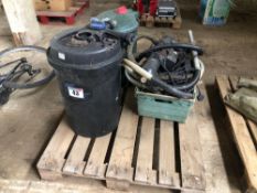 2No pond pumps with 2No filters and UV light housing, spares or repairs. NO VAT