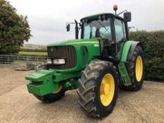 2007 John Deere 6620 4wd Powerquad tractor with creeper, TLS, 4 manual spools and 12No front 50kg wa