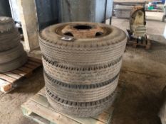 4No 8.25-20 wheels and tyres with 8 stud centres