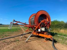 Irrifrance Javelin single axle irrigation reel with rain gun. Serial No: 27TO352