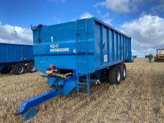 2001 Cherry Products 14 tonne twin axle grain trailer with air and hydraulic brakes, grain chute and