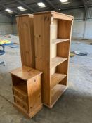 2 No wooden shelves and bed side shelf