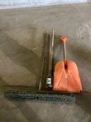 Hand post hole digger, brush and spade