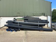 Quantity drainage pipes and metal frame
