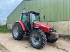 2008 Massey Ferguson 5445 Dyna 40kph 4wd tractor with 2 spools and pick up hitch Tyres: Front: 380/8