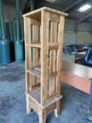 Wooden shelves