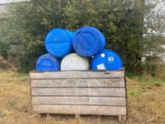 8 no plastic barrels in a potato box