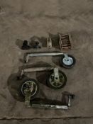 3 No trailer jockey wheels, 1 No tow bar, 1 No tow bar clamp & hitch head