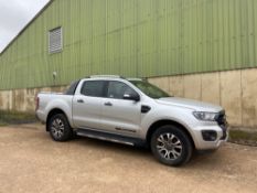 2023 Ford Ranger Wildtrack, Twin cab pick-up, silver, Bi-turbo, leather seats Reg: YN23 0US Miles: 3