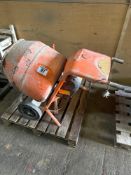 Belle Minimix 150 cement mixer and stand, single phase