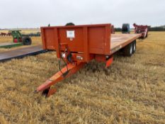 2007 Marston MAS Griffiths PT4 8m twin axle bale trailer with sprung drawbar on 385/65R22.5 wheels a