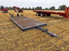 Low loader 12ft with metal floor and lowering rear axle on 10.0/80-12 wheels and tyres