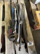 Quantity tyre levers, bolt cropper and tools