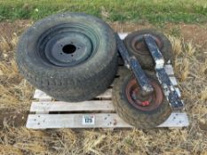Pair Kumho 205R16 wheels and tyres with pair of implement depth wheels