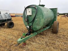 Diesel bowser, 1,000 gallon with electric pump on 385/65R22.5 wheels and tyres