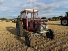 1976 Massey Ferguson 185 2wd diesel tractor complete with canvas cab, rear linkage and PTO on 7.50-1