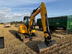 2015 JCB 8055 ZTS 5.5t rubber tracked excavator with front blade, twin speed tracking and complete w