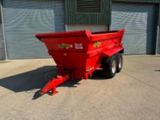 2015 Herbst Hi-Side 14t twin axle dump trailer with sprung drawbar and hydraulic tailgate on 385/65R