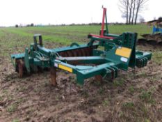 2014 Cousins V-Form 3m 3 leg subsoiler with rear packer, linkage mounted. Serial No: 015