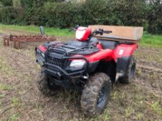 2015 Honda TRX500 4wd auto quad on AT25x8-12 front and 25x10-12 rear wheels and tyres. Reg No: FX65