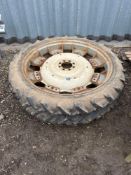 Pair Michelin 8.3-44 row crop wheels and tyres