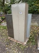 Steel cabinet with 2No filing cabinets