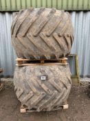 Pair Goodyear 66x43.00-25 Terra wheels and tyres to suit Massey Ferguson