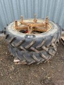 Pair Taurus 13.6R38 Bettinson dual wheels and tyres