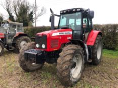2004 Massey Ferguson 6475 Dynashift 40kph 4wd tractor with cab suspension, 10No front wafer weights