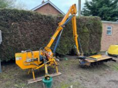 Bomford B577 hedgcutter with cable control and 1.3m flail head, linkage mounted.  NB: Manual in Offi