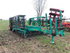 2000 Armer Salmon Proparator Comdor 4m hydraulic folding cultivator with front crumbler, springtines