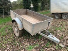 Car trailer 2m x 1.5m with wooden sides single axle