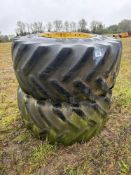 Pair Goodyear 30.5LR32 flotation wheels and tyres
