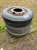 3No 10.00R20 wheels and tyres