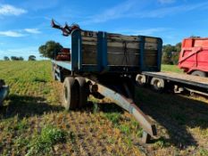Flat bed 30ft twin axle trailer with ATLAS central HIAB and 2 cylinder diesel engine suited to bag t
