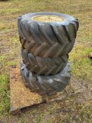 2No Goodyear 31x15.50-15 wheels and tyres and single 12.5/80-18 wheel and tyre