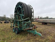 1983 Wright Rain Super Touraine 110/370 twin axle irrigation reel with rain gun