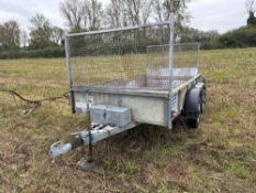 Ifor Williams 10' x 5' twin axle plant trailer with drop down rear ramp, toolbox and jack. No VAT