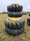 Set Michelin 14.9R24 front and 20.8R38 rear dual wheels and tyres NB: No clamps