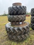 Set Stocks dual wheels - 17.5LR24 fronts and 18.4R38 rears NB: no clamps