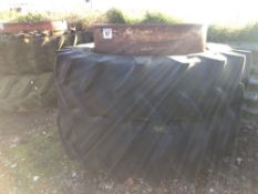 Pair Michelin 16.9R38 Stocks dual wheels and tyres