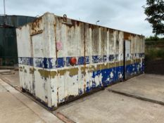 2000 metal container, converted to toilet block with airing room. Sold in situ, buyer to remove